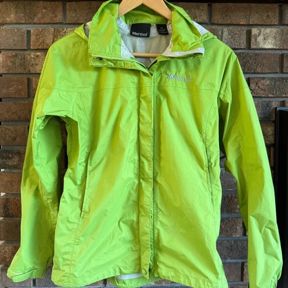 Women’s Marmot Precip Rain Jacket Green Envy Size Small